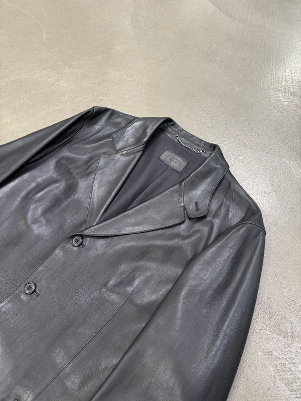 2000s Prada leather coat