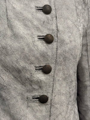 S/S2002 Ann Demeulemeester runway cracked leather napoleon military jacket