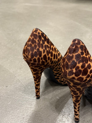 2000s Dolce & Gabbana leopard pony hair heels