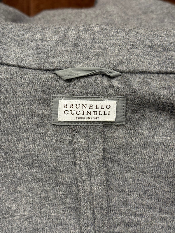 2000s Brunello Cucinelli layered wool zip blazer
