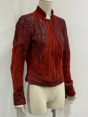 2000s Roberto Cavalli western leather jacket