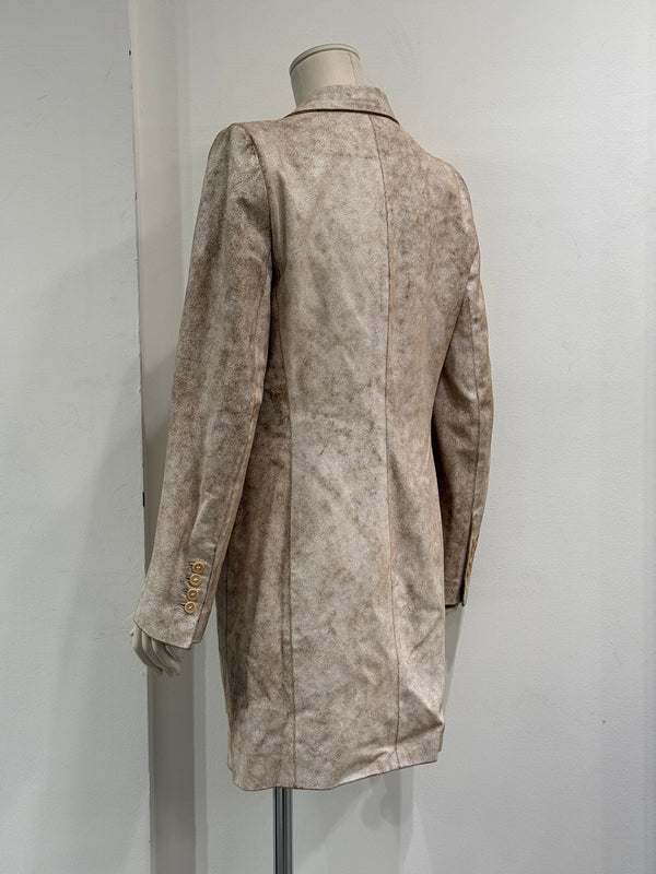 S2002 S/S2002 Ann Demeulemeester distressed cracked leather coat