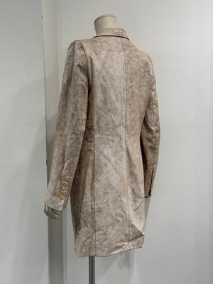 S/S2002 Ann Demeulemeester distressed cracked leather coat