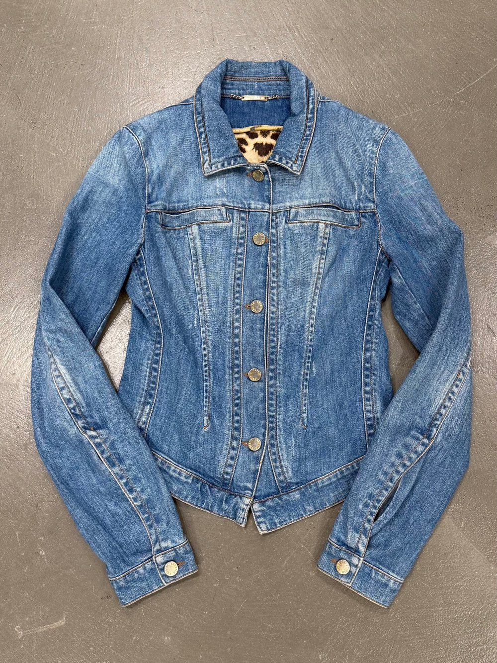200s Roberto Cavalli distressed denim jacket