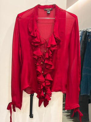 2004 Roberto Cavalli red blouse
