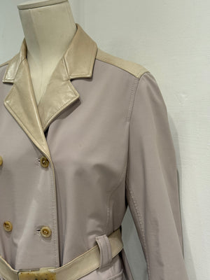 2000s Prada leather & nylon hybrid coat