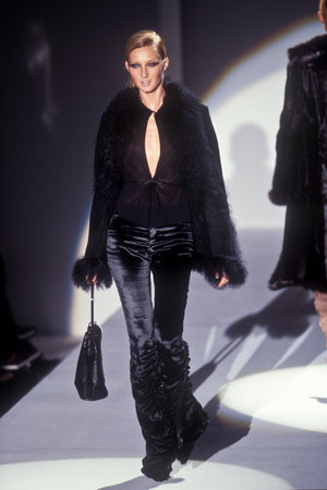 A/W1999 Gucci by Tom Ford runway velvet ruched pants