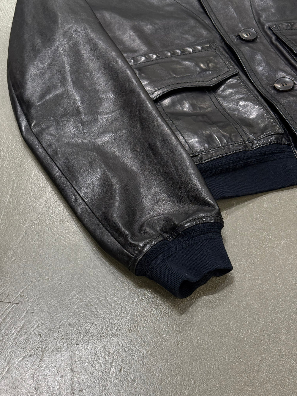 2000s Gucci cargo leather bomber jacket