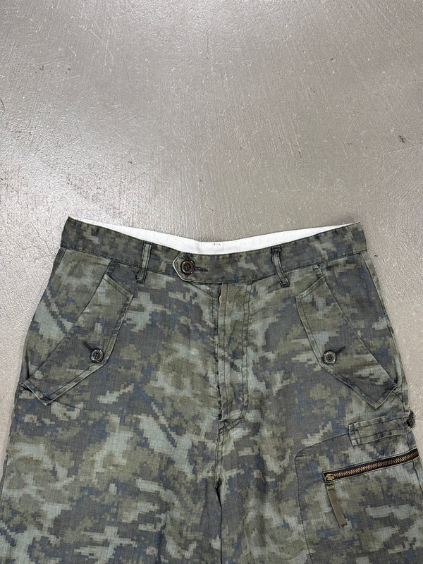 Yohji Yamamoto "Coming Soon" line camo shorts