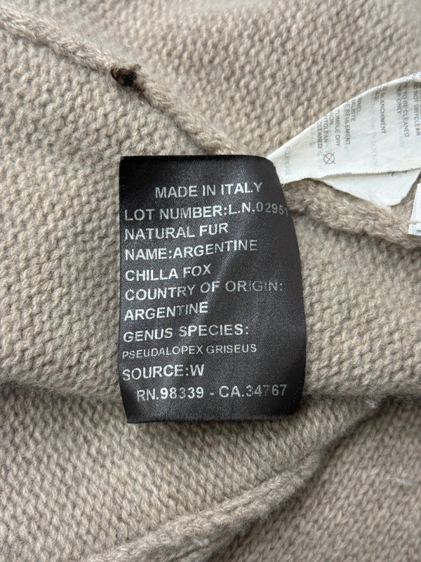2000s Prada wool fur-trim hooded cardigan