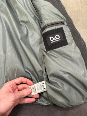 2000s Dolce & Gabbana hybrid nylon/leather light bomber jacket