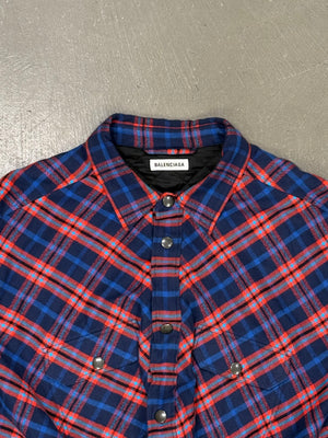 2020 Balenciaga swing flanel checkered jacket