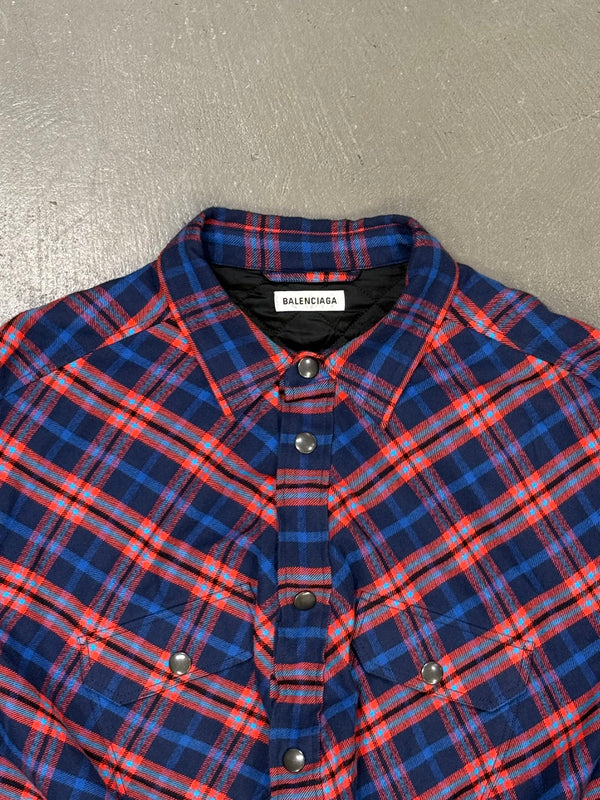 2020 Balenciaga swing flanel checkered jacket