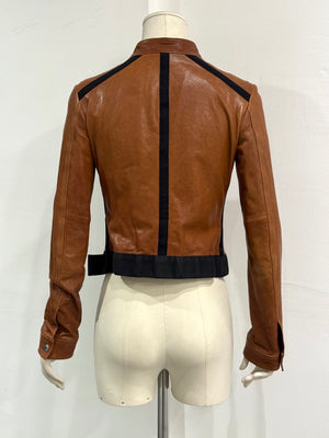 2000s Dolce & Gabbana paneled moto jacket
