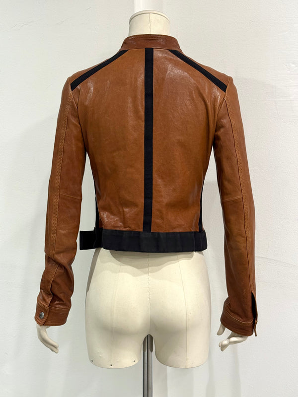 2000s Dolce & Gabbana paneled moto jacket