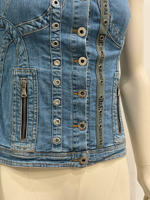 2000s Dolce & Gabbana denim military corset