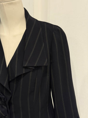 2006 Armani pinstripe peplum blazer jacket