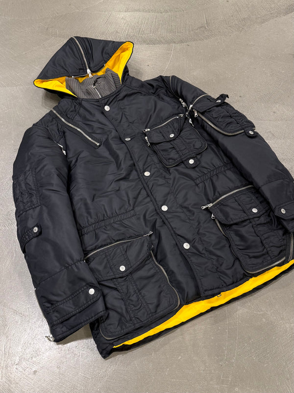 A/W2003 Dolce & Gabbana multi-zipper tornado cargo jacket