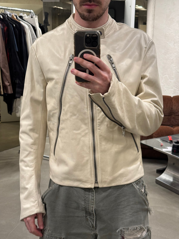S/S 2008 Maison Margiela 5 zip leather biker jacket