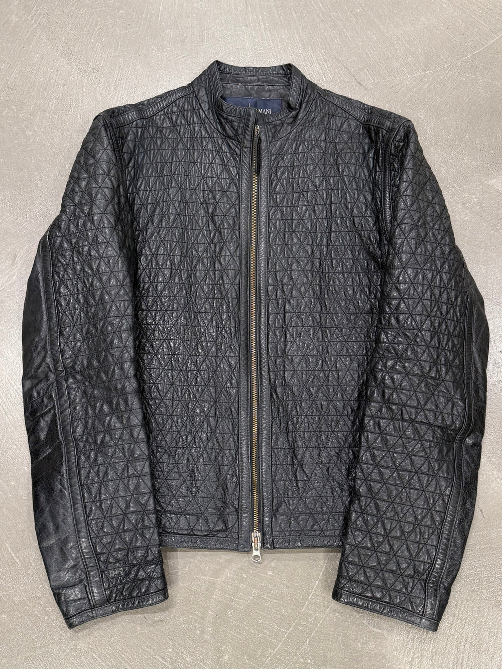 2000s Armani quilted diamond leather jacket