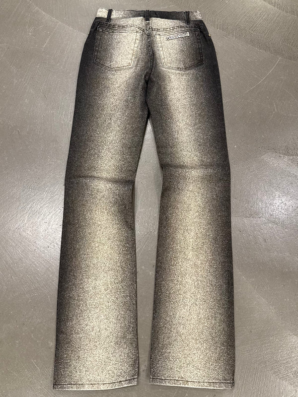 2000s Roberto Cavalli metallic glitter gradient pants