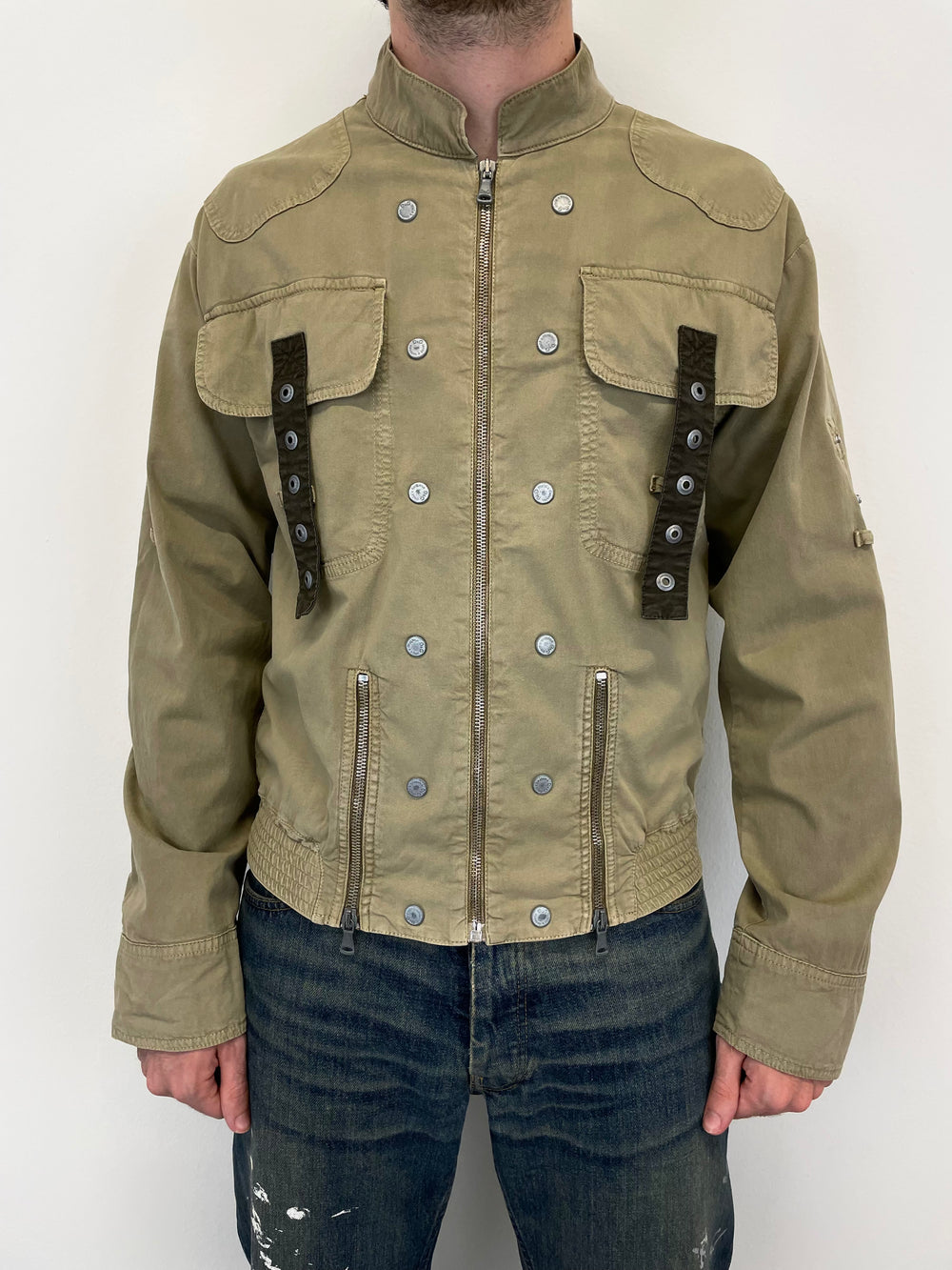 AW2004 Dolce & Gabbana parachute cargo studded jacket