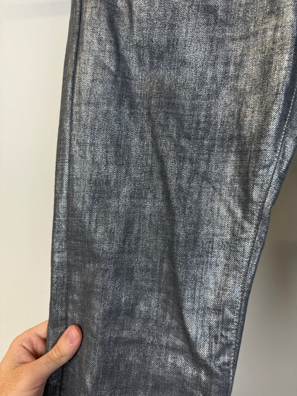 AW2006 Dior Homme by Hedi Slimane "Radioactive“ Metallic Waxed Jeans
