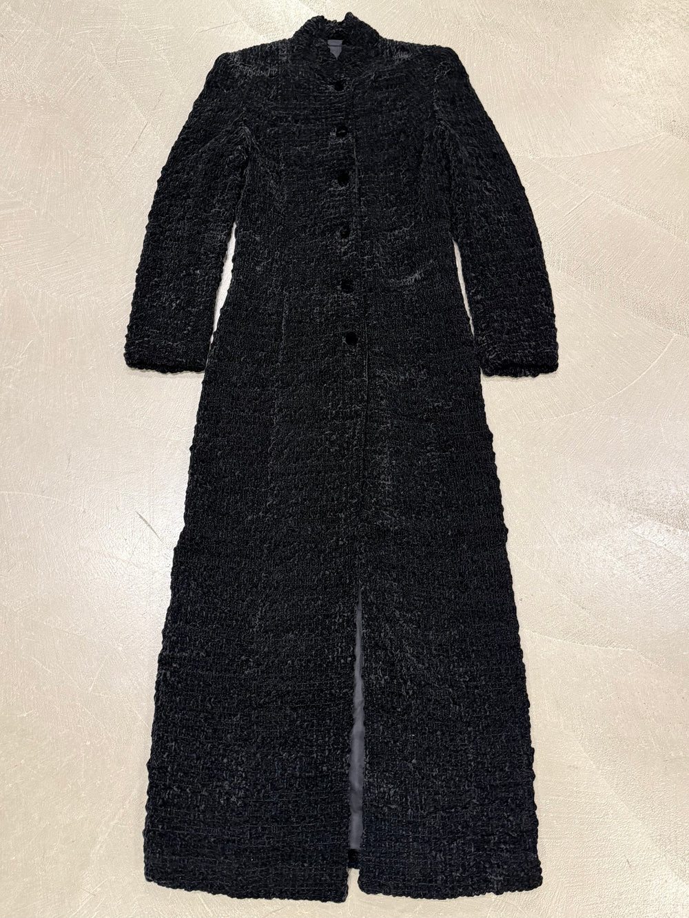 2000s Giorgio Armani astrakhan mandarin long coat