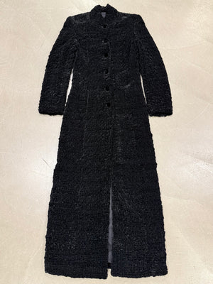 2000s Giorgio Armani astrakhan mandarin long coat
