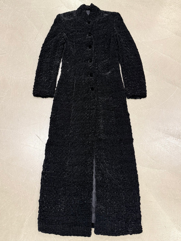 2000s Giorgio Armani astrakhan mandarin long coat