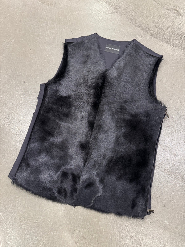 A/W2014 Emporio Armani real calf fur runway vest