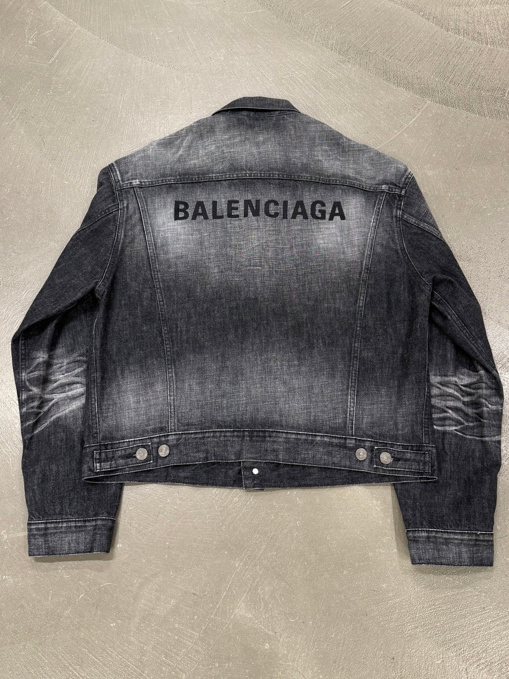 Balenciaga faded logo oversized denim jacket