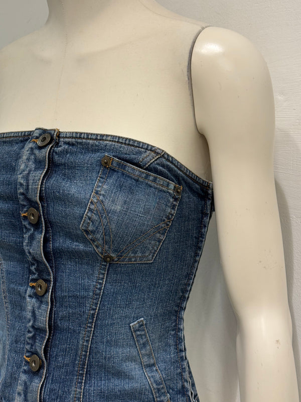 2000s Dolce & Gabbana denim pocket corset