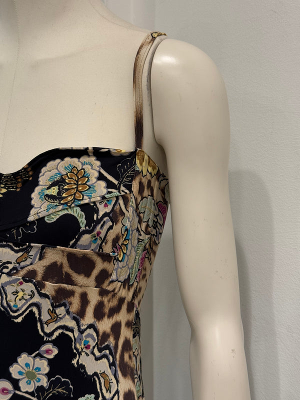 S/S2003 Roberto Cavalli Chinoiserie print corseted dress