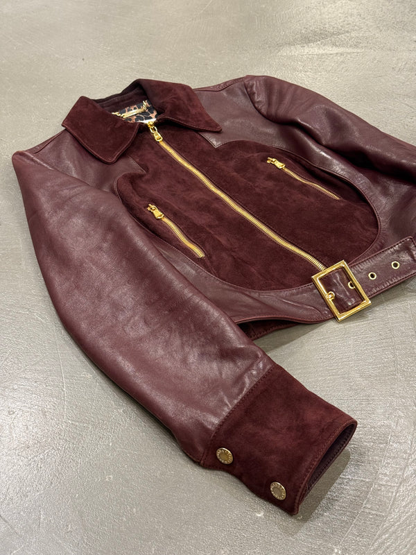 2001 Dolce & Gabbana paneled hybrid leather jacket