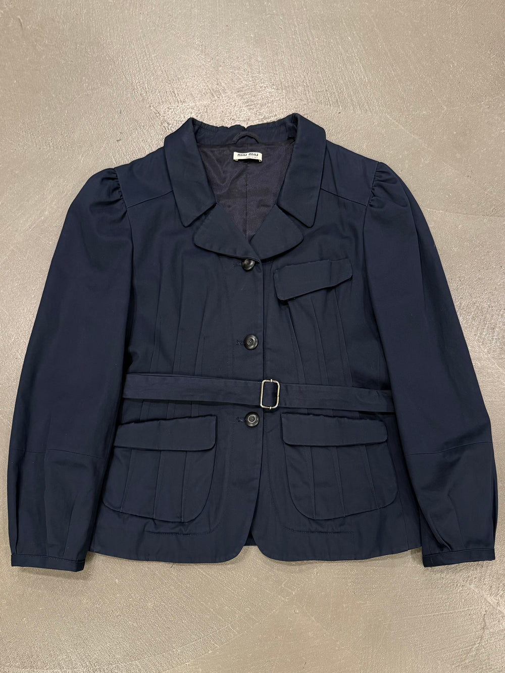 2000s Miu Miu belted cotton utility jacket