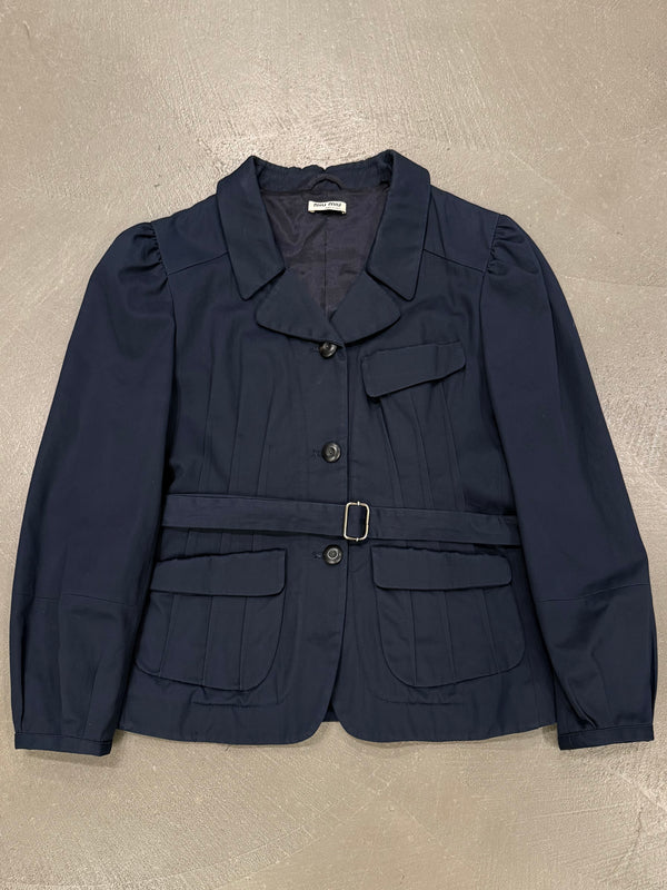 2000s Miu Miu belted cotton utility jacket