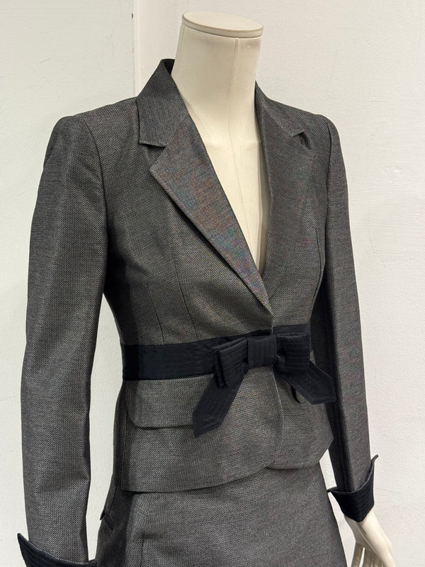 2000s Cavalli bow-detailed blazer and skirt set