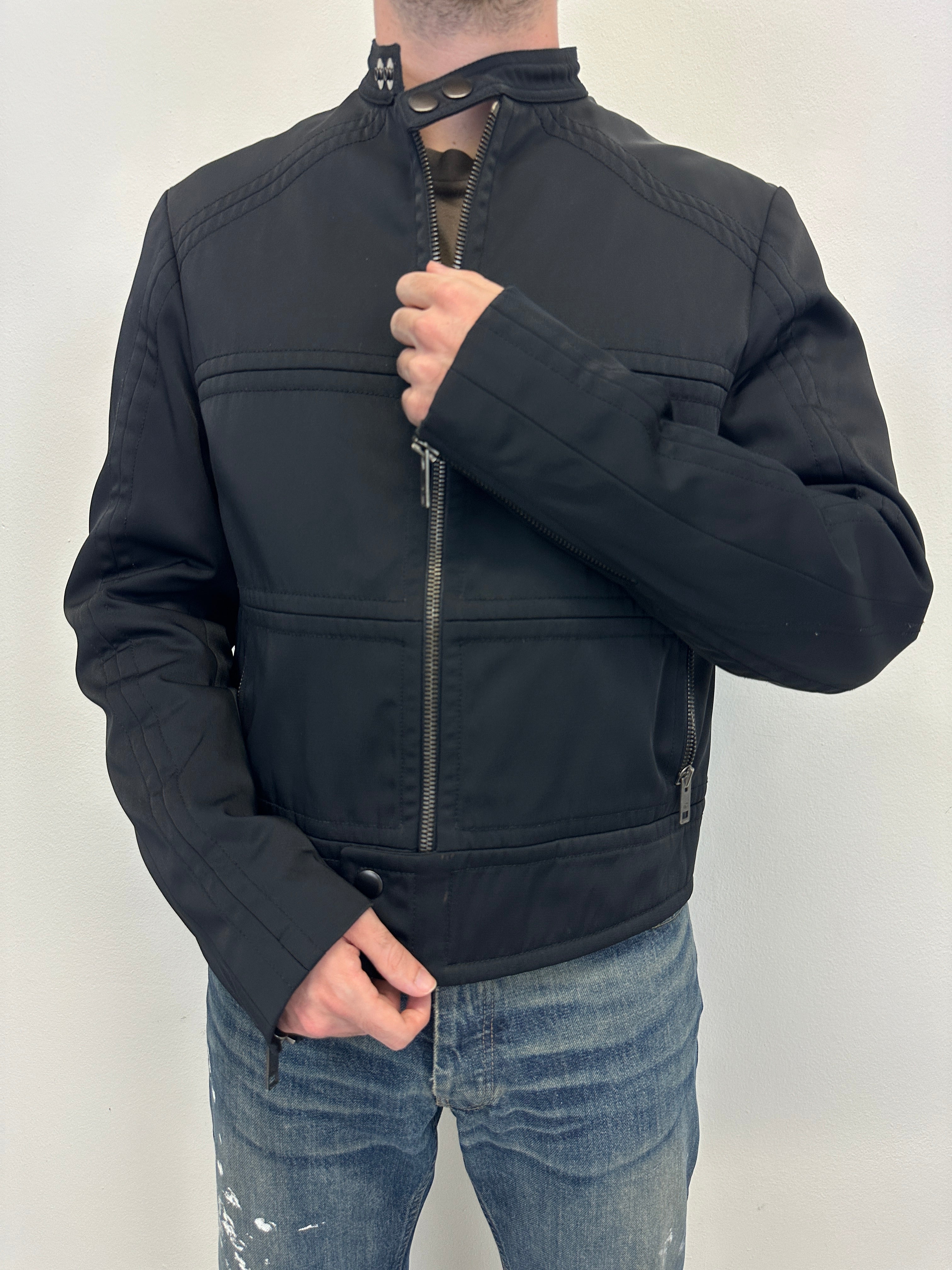 2000s Gucci by Tom Ford paneled moto jacket