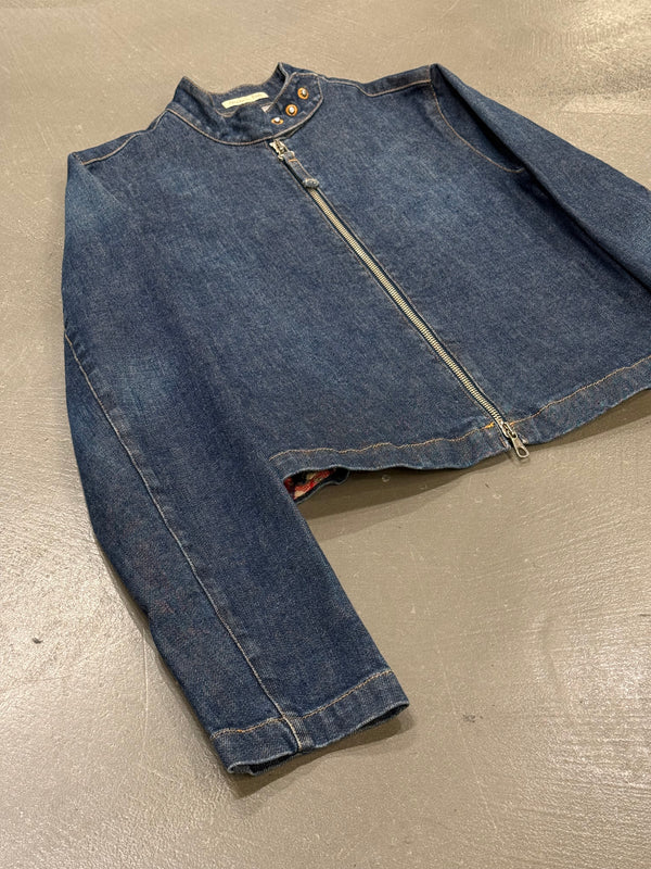 2000s Jean Paul Gaultier moto biker denim jacket