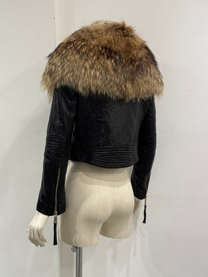 A/W2007 Dsquared2 oversized fur collar moto jacket