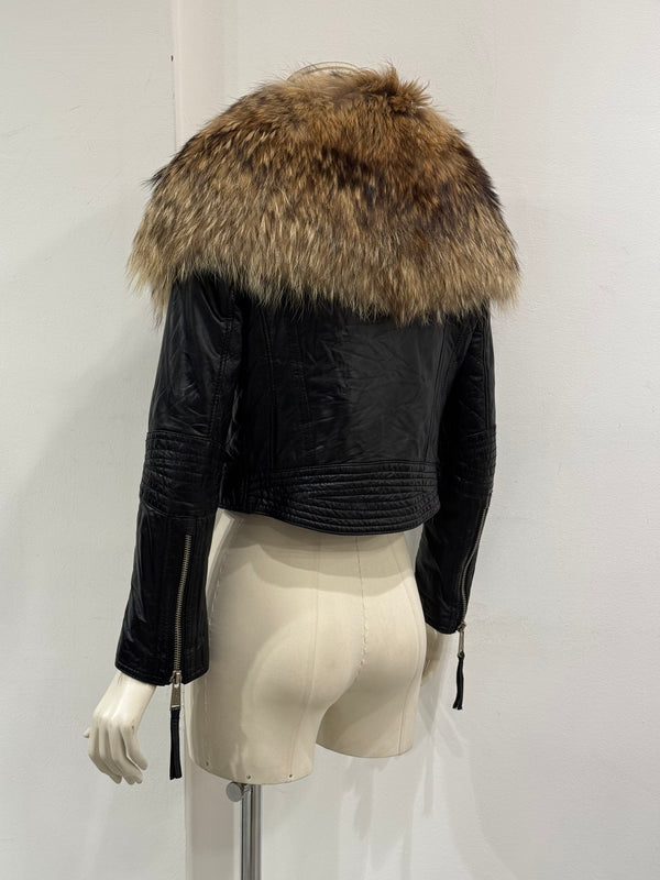 A/W2007 Dsquared2 oversized fur collar moto jacket
