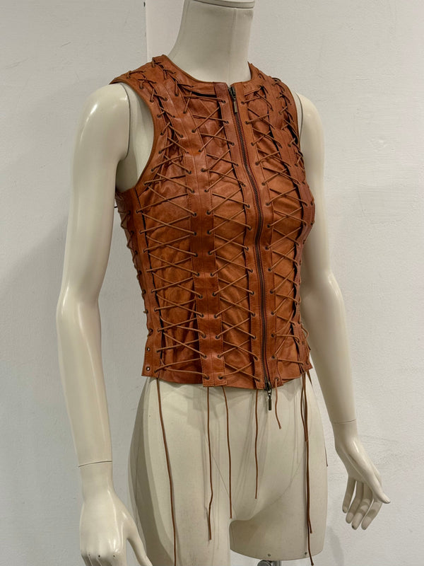 A/W2002 Plein Sud by Fayçal Amor lace-up vest