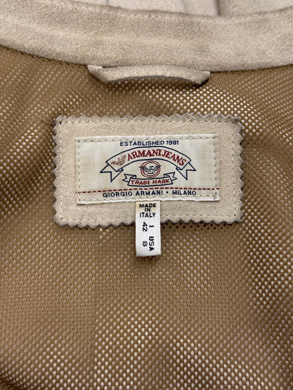 1990s Armani jeans suede leather jacket
