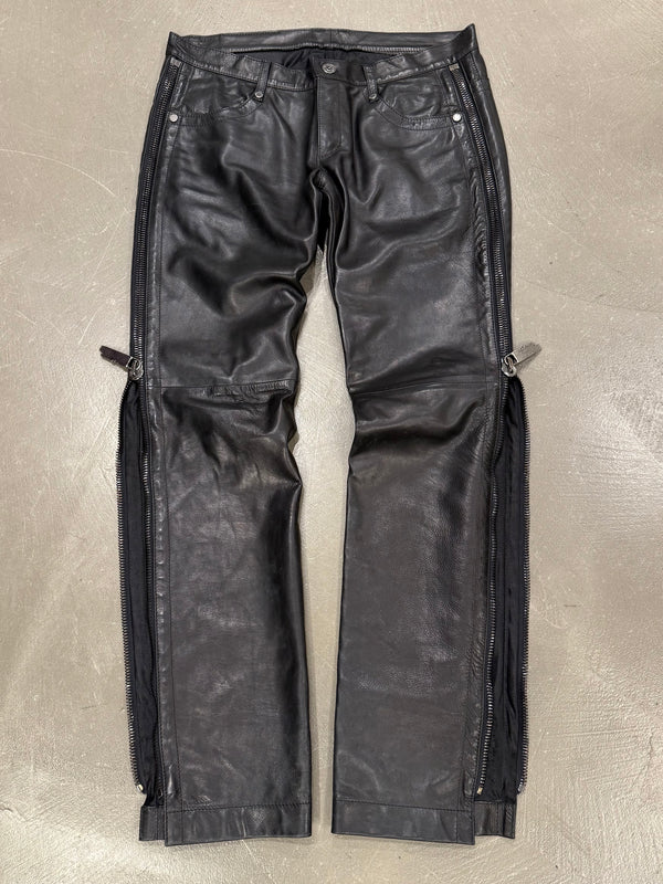 1990s Dirk Bikkembergs full zipper leather pants