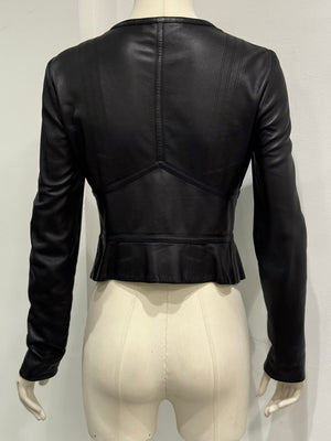 2000s Gucci by Tom Ford cropped paneled leather jacket