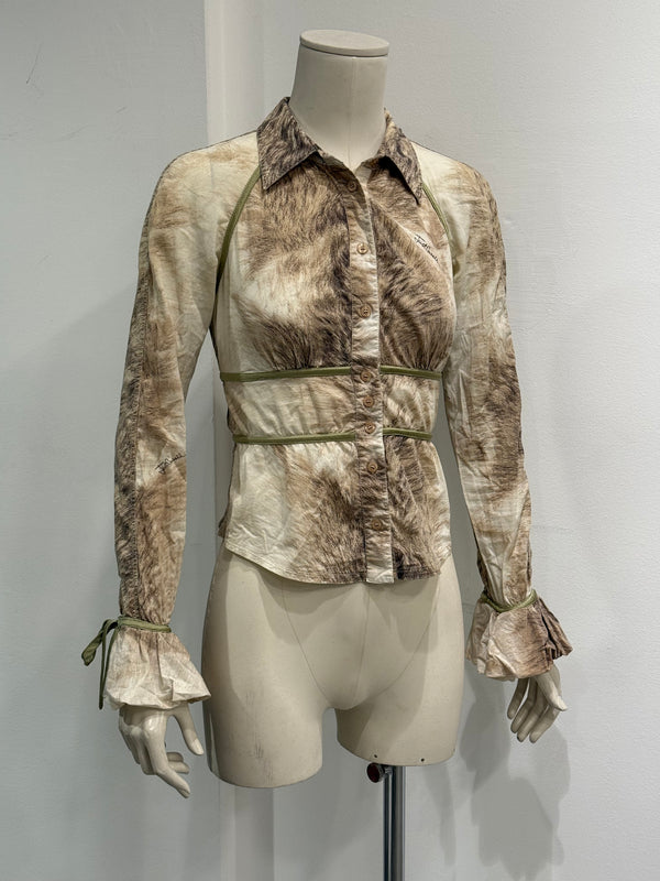 2000s Cavalli print shirt