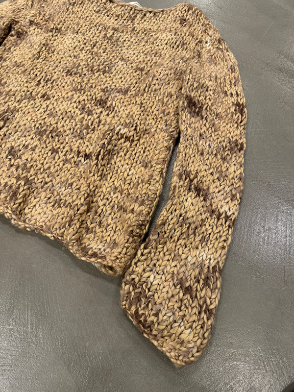 1990s Emporio Armani hand knitted asymmetrical wool sweater