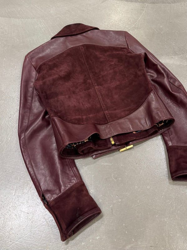 2001 Dolce & Gabbana paneled hybrid leather jacket