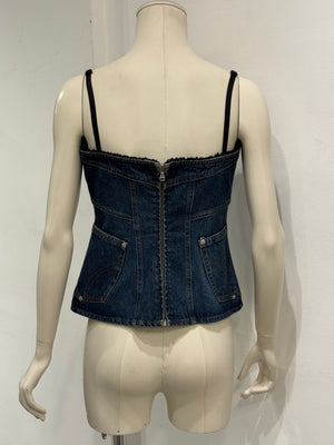 1990s Dolce & Gabbana denim corset top new with tags